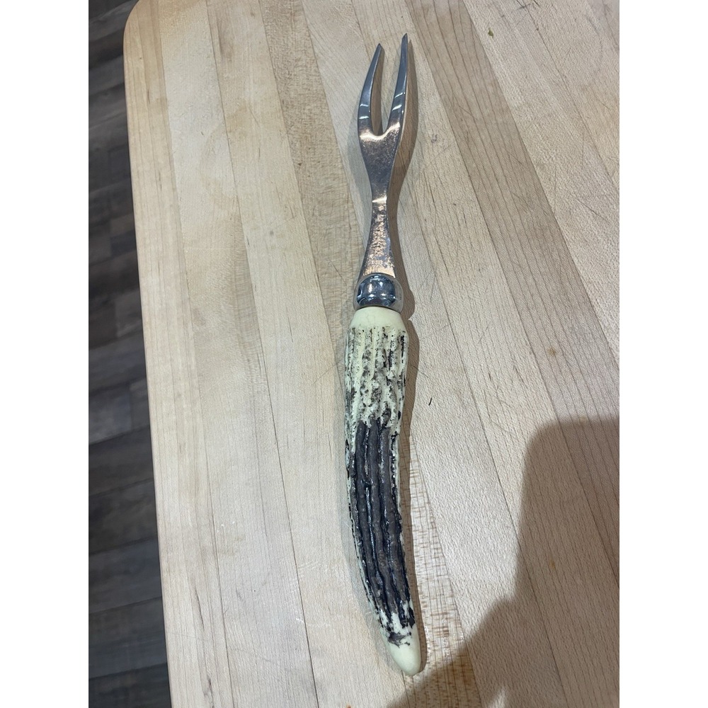 Vintage Stag Handle Carving Fork Meat Carving - Picture 2 of 6